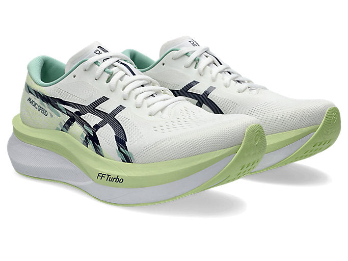 Asics Magic Speed 4 (D Width) - White/Blue Expanse (Mens)