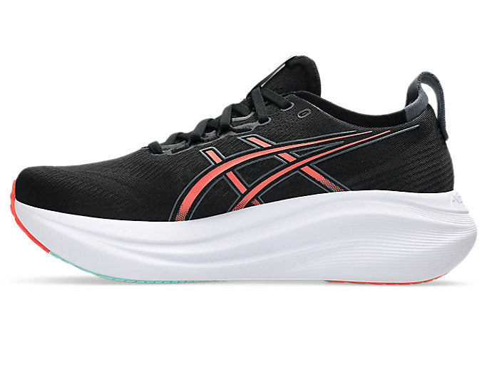 Asics Gel Nimbus 27 (D Width) - Black/Coral Reef (Mens)