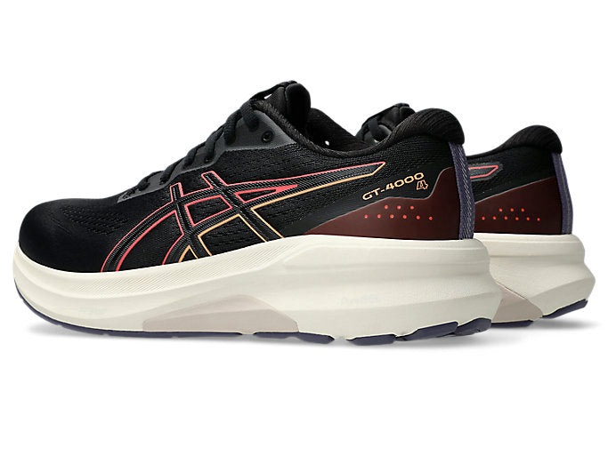 Asics Gt-4000 4 (D Width) - Black/Coral Reef (Womens)