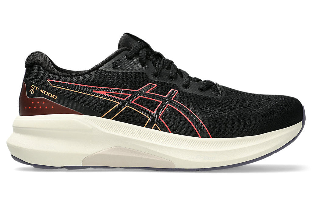 Asics Gt-4000 4 (D Width) - Black/Coral Reef (Womens)