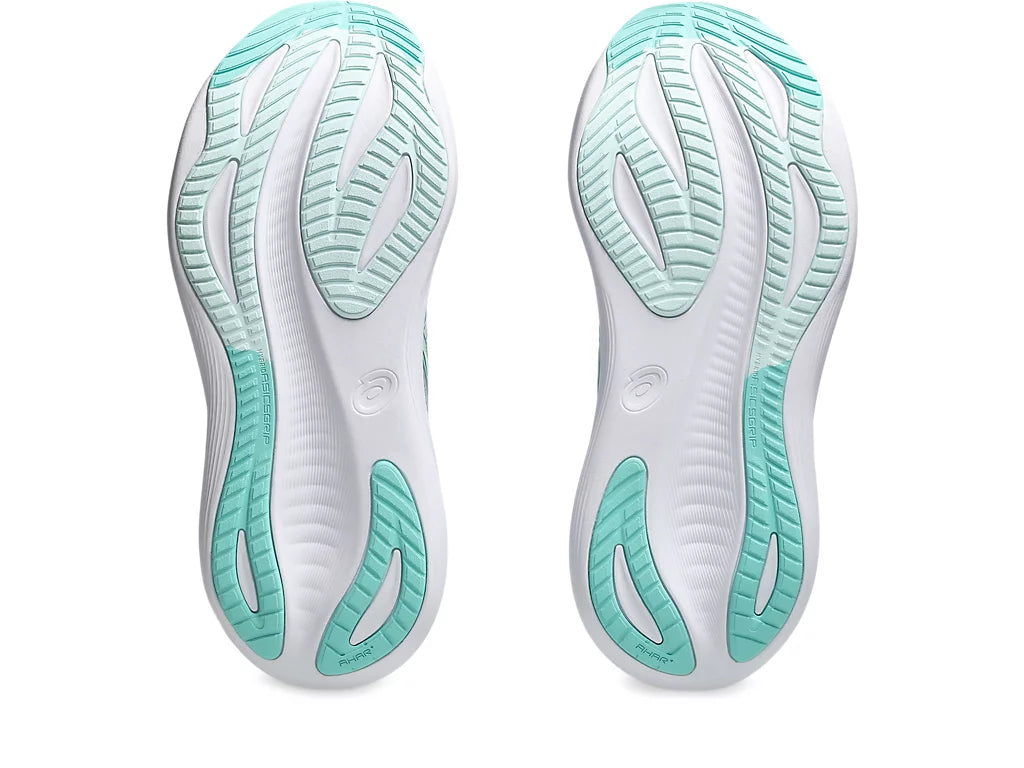 Asics Gel Nimbus 27 (D Width) - Piedmont Grey/ Illuminate Mint (Womens)