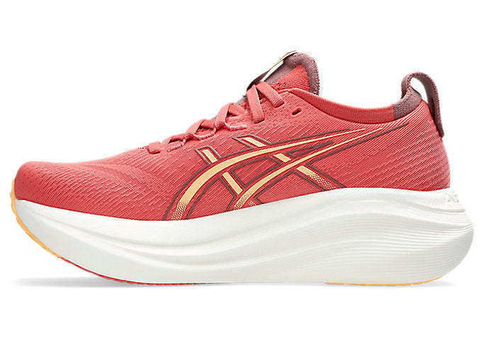 Asics Gel Nimbus 27 (D Width) - Dark Pink Clay/Orange Glow (Womens)