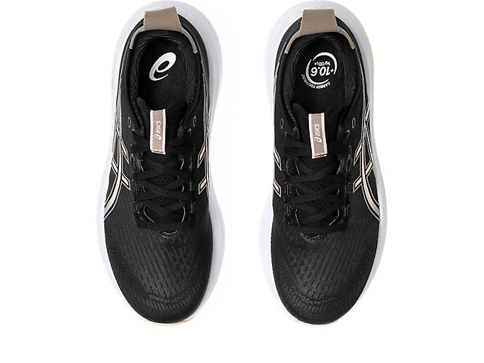 Asics Gel Nimbus 27 (B Width) - Black/Breeze (Womens)