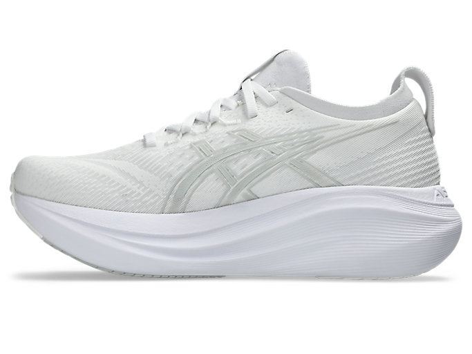 Asics Gel Nimbus 27 (B Width) - White/Glacier Grey(Womens)