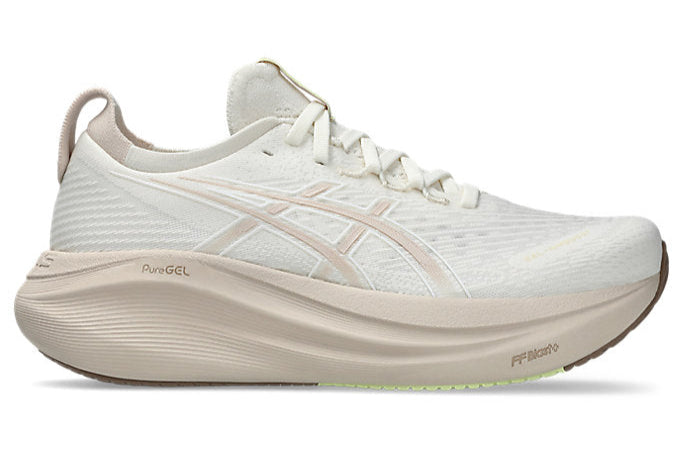 Asics Gel Nimbus 27 (B Width) - Cream/Mineral Beige (Womens)
