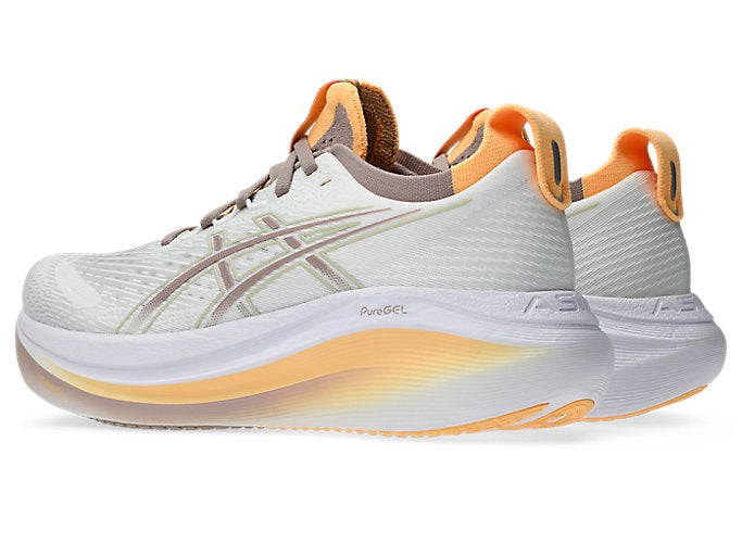 Asics Gel Nimbus 27 (B Width) - White/Fawn (Womens)