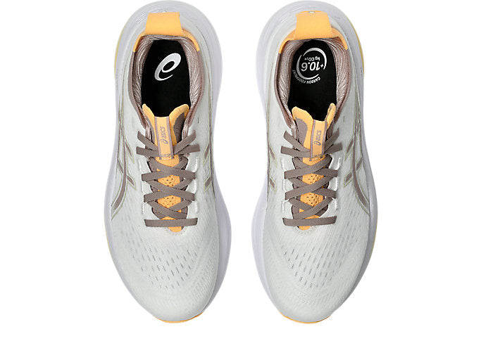 Asics Gel Nimbus 27 (B Width) - White/Fawn (Womens)