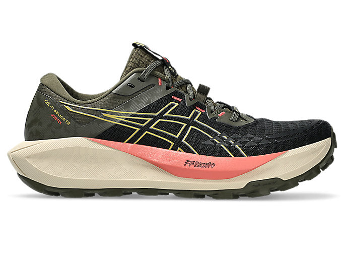 Asics Gel Trabuco 13 GTX (B Width) - Black/Lemongrass (Womens)