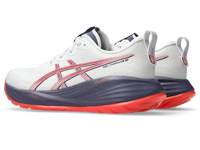 Asics Gel Cumulus 27 (B Width) - White/Greyish Purple (Womens)