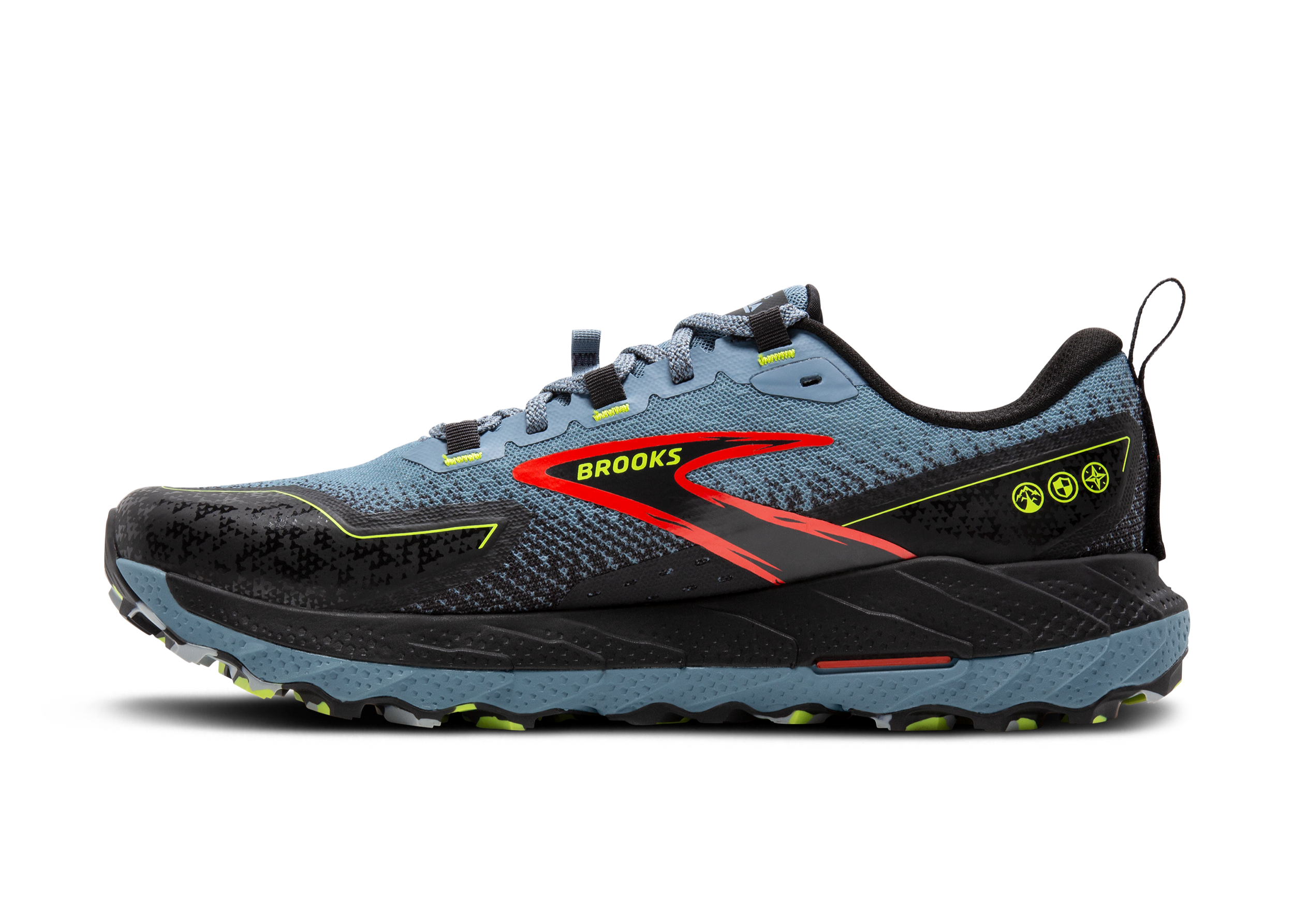 Brooks Cascadia 18 (2E Width) - Citadel/Ebony/Lime (Mens)