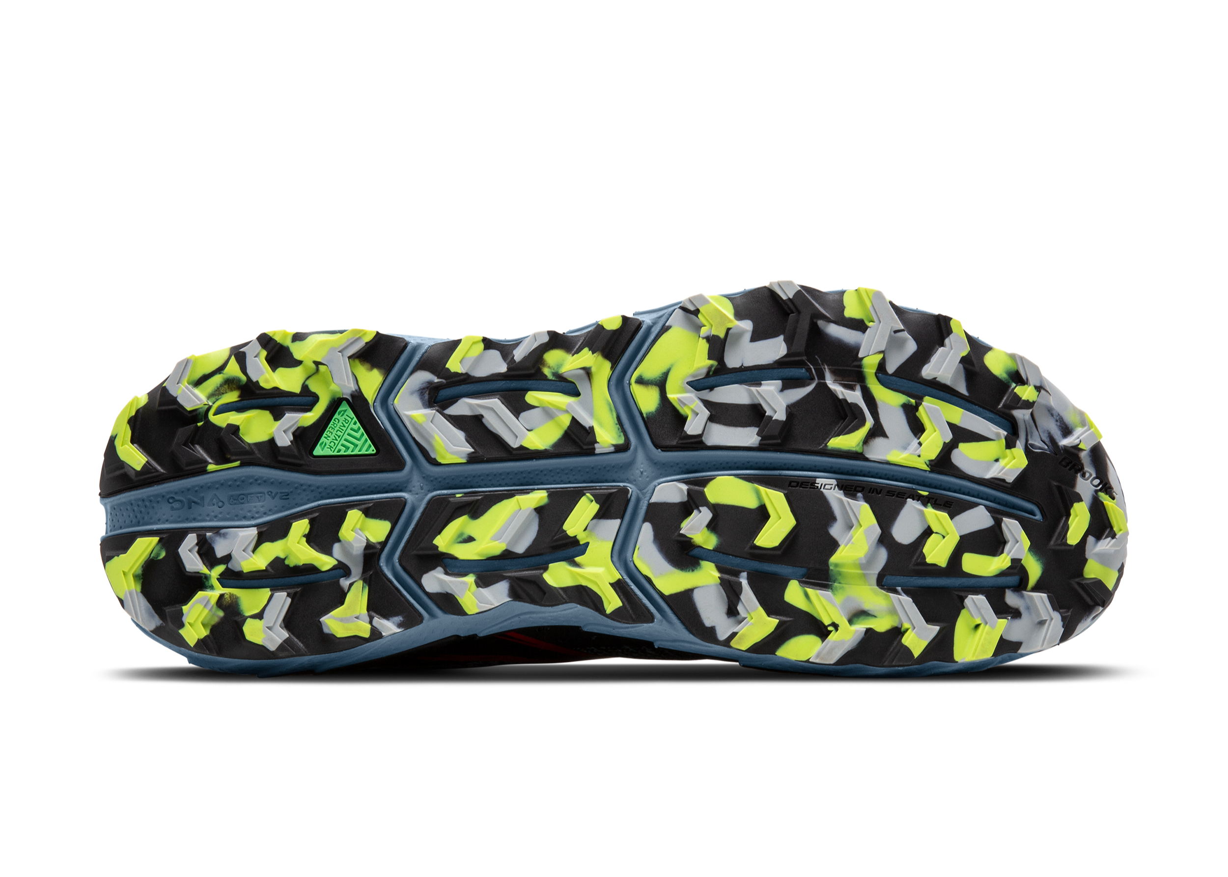 Brooks Cascadia 18 (2E Width) - Citadel/Ebony/Lime (Mens)