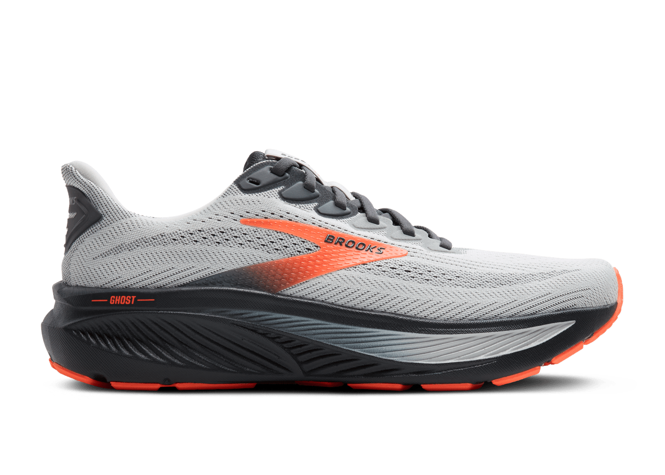 Brooks Ghost 17 (D Width) - Oyster Mushroom/Orange/Ebony (Mens)