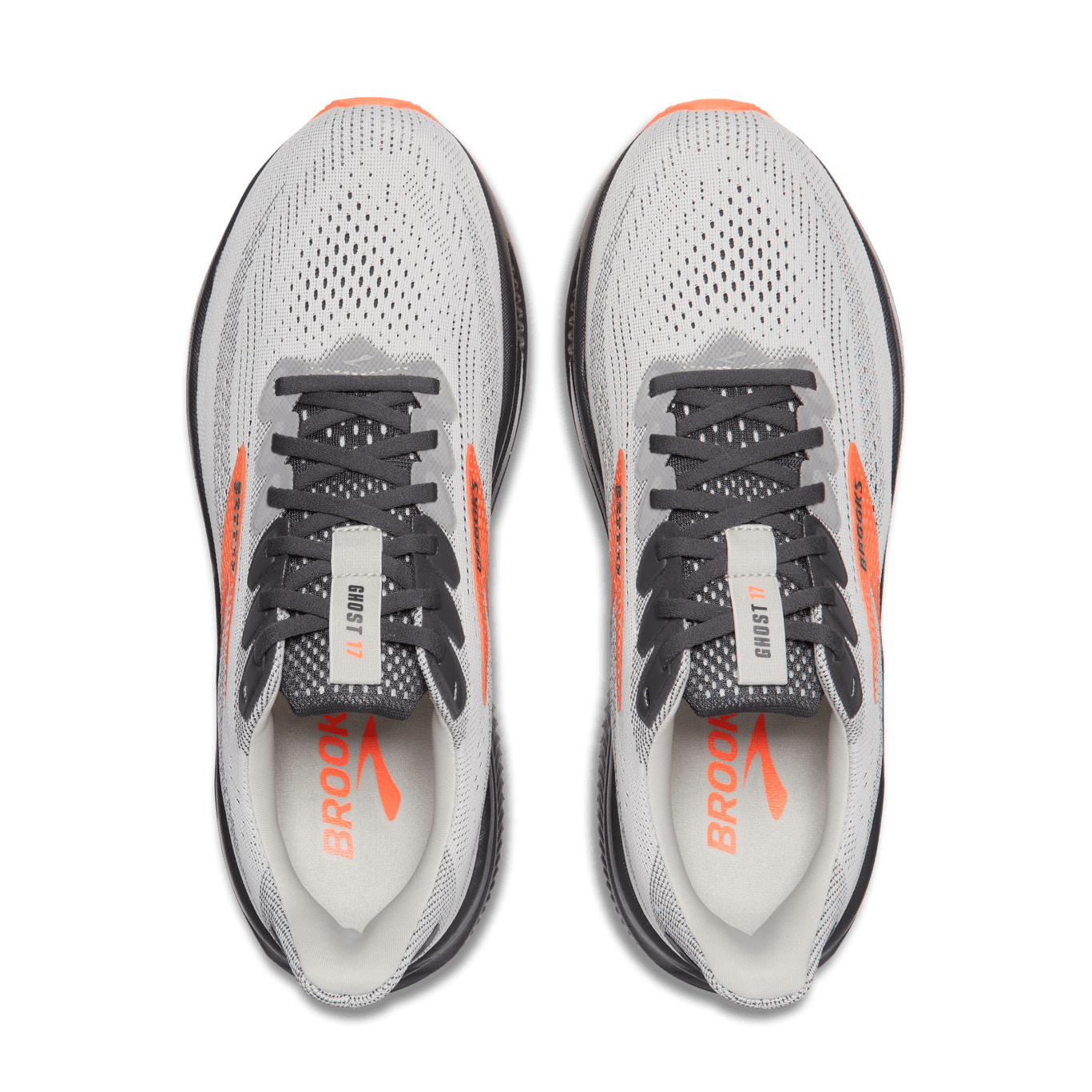 Brooks Ghost 17 (D Width) - Oyster Mushroom/Orange/Ebony (Mens)