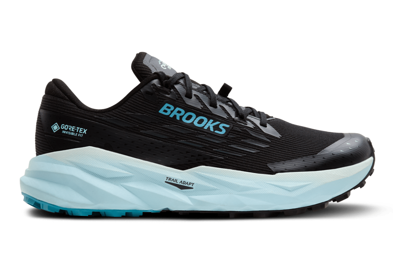 Brooks Cascadia 19 GTX (B Width) - Black/Ebony/Blue Flower (Womens)
