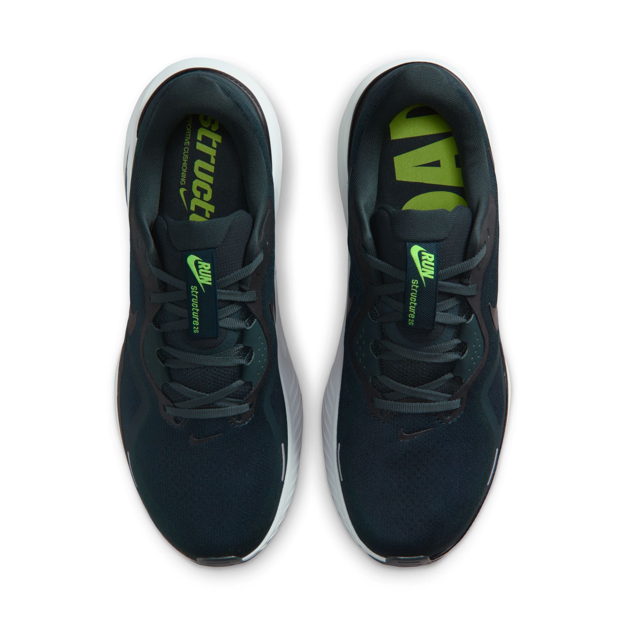 Nike Air Zoom Structure 26 (D Width) - Seaweed/Volt/Pure Platinum/Black (Mens)