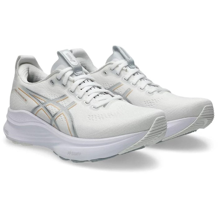 White running shoes with subtle design on a white background