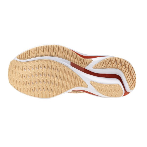 Close-up of a shoe sole with a textured pattern on a white background