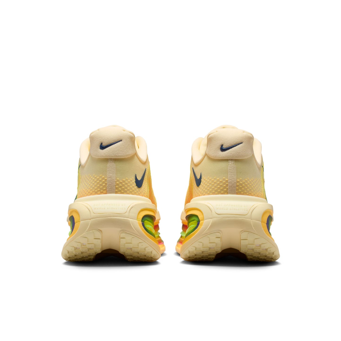 Beige sneakers with a Nike logo on a white background