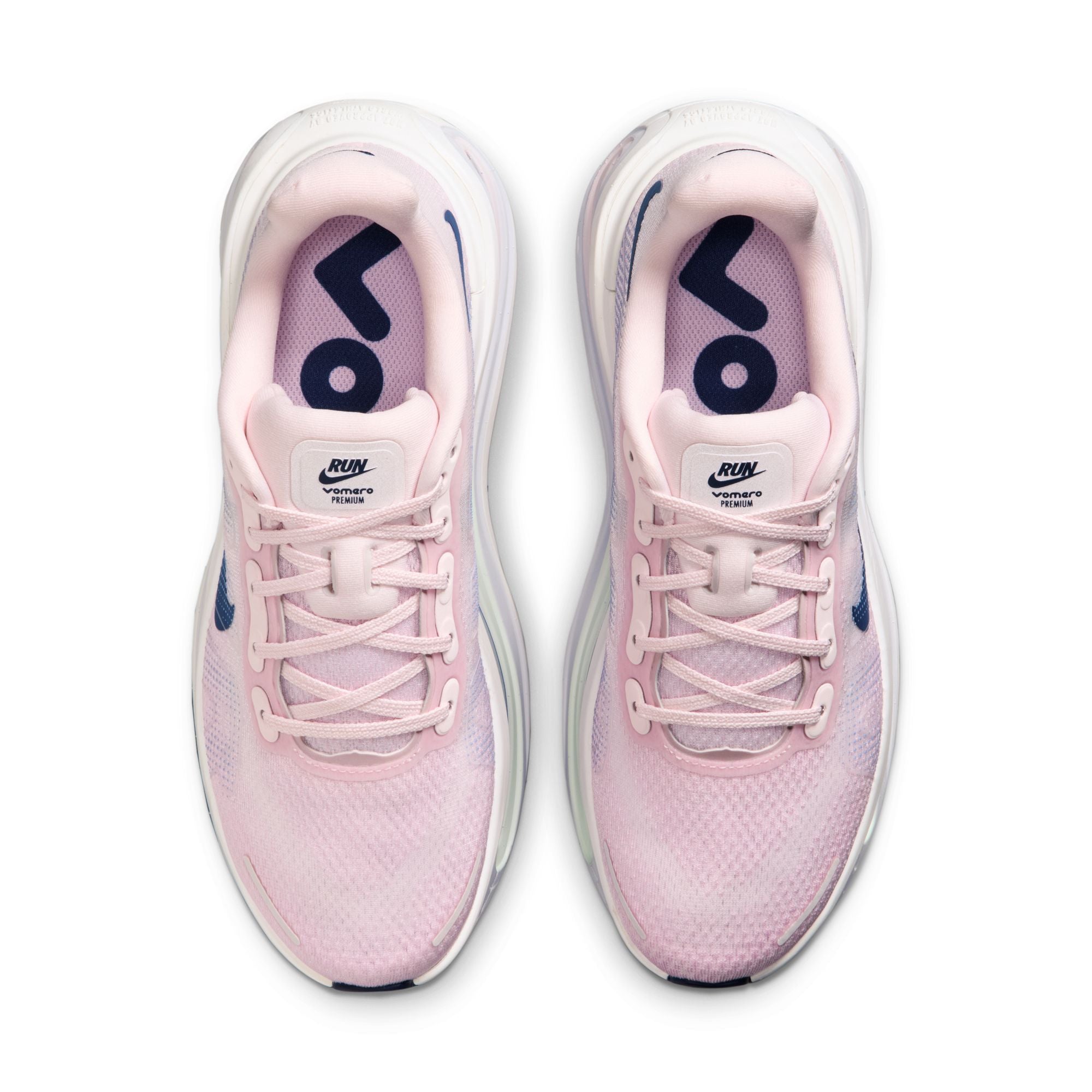 Pink shoe with blue accents