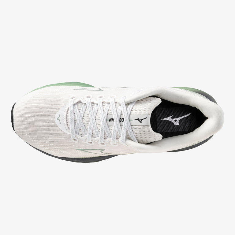 Mizuno Wave Rider 28 (D Width) - Mizuno Snow White/Frosty Green/Black (Mens)