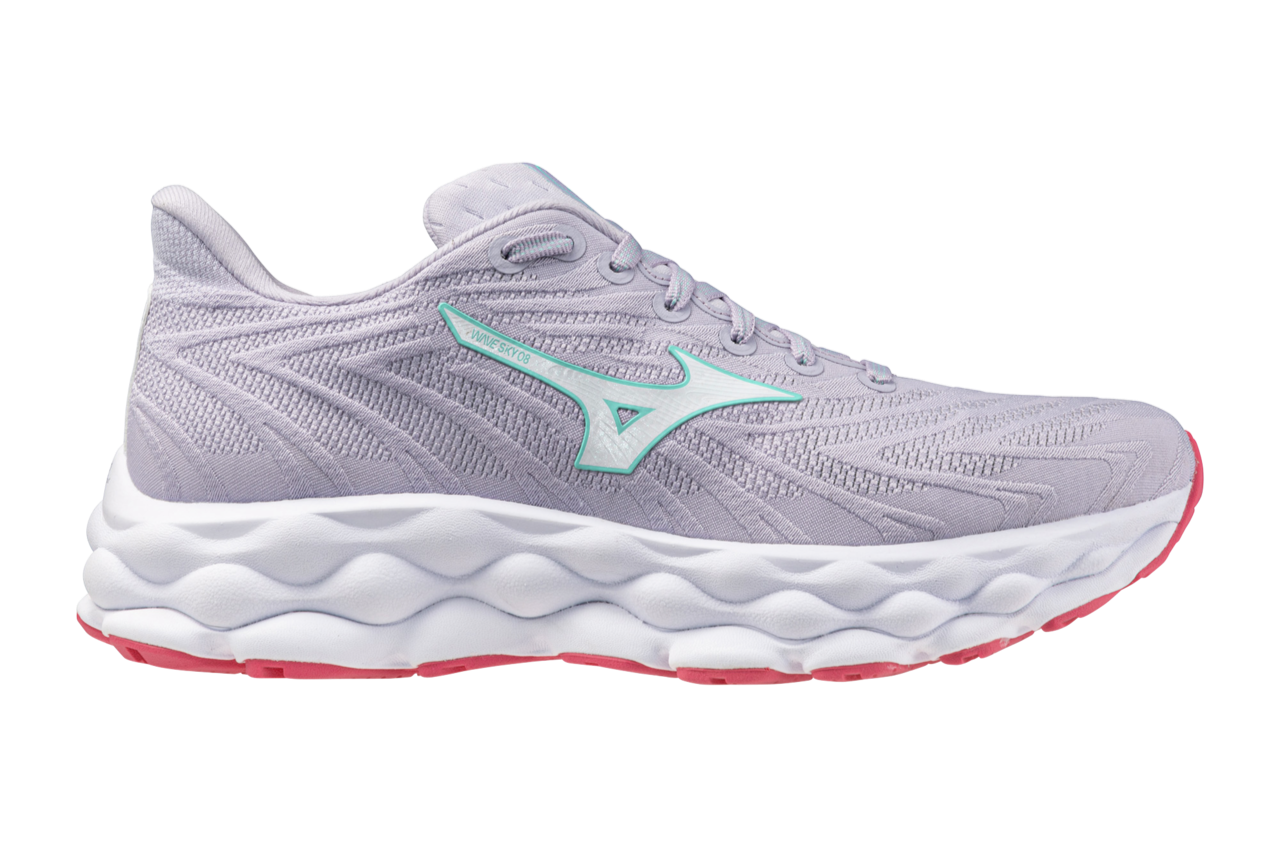 Mizuno Wave Sky 8 (B Width) - Thistle/White/Camellia Rose (Womens)