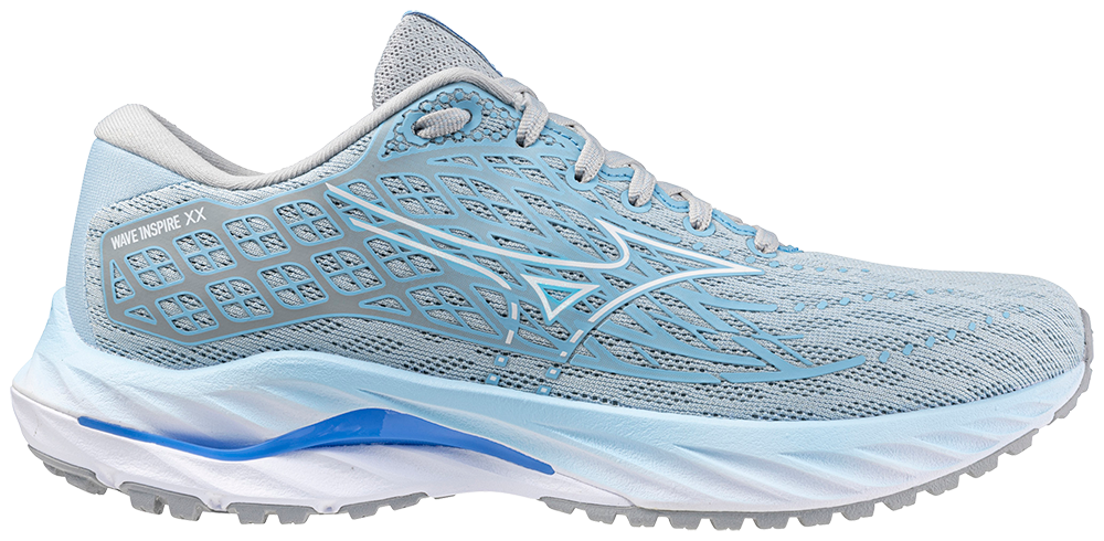 Mizuno Wave Inspire 20 D Width Grey Blue Womens