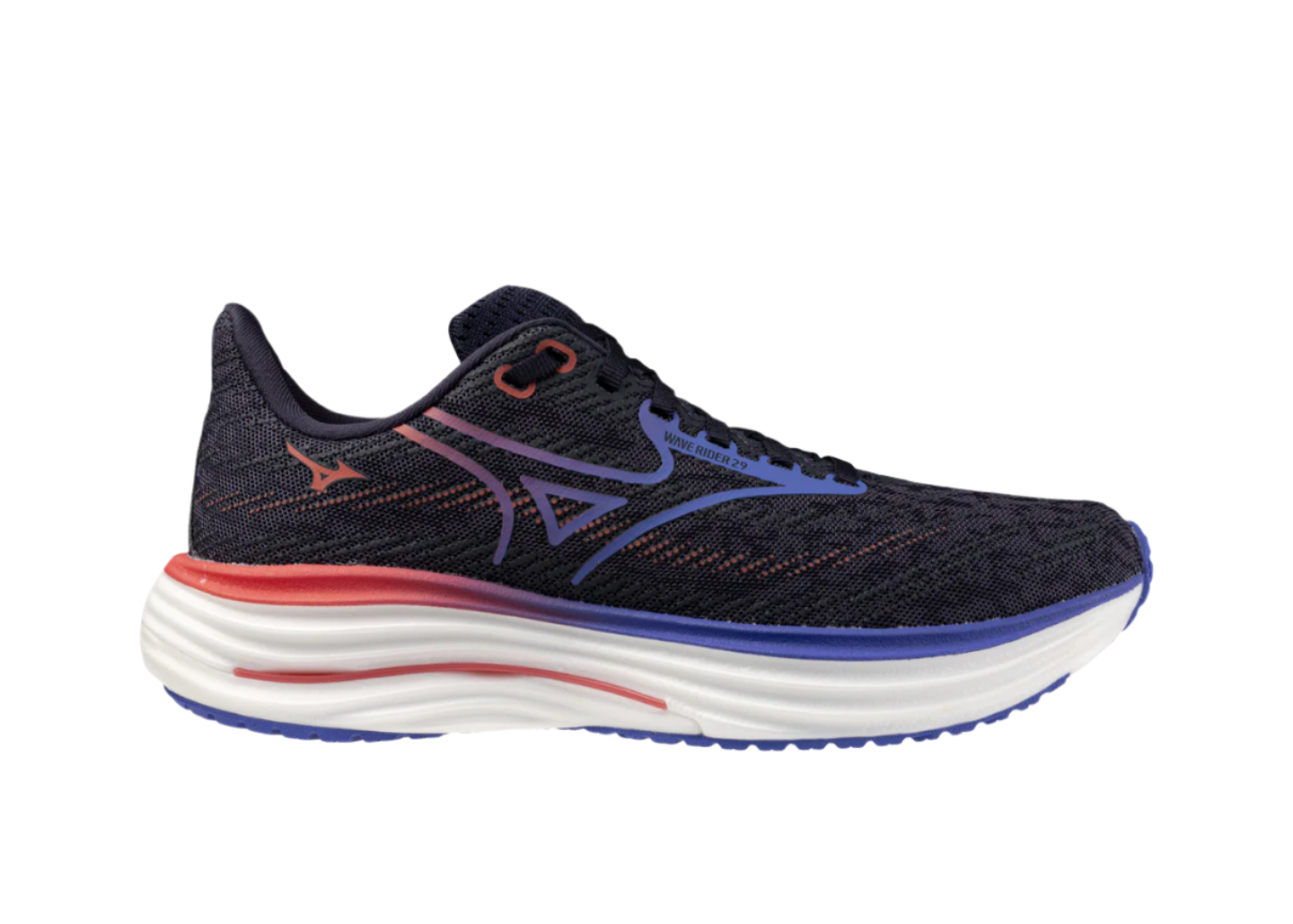 Mizuno Wave Rider 29 (B Width) - Odyssey Grey/Iris Bloom/ Calypso Coral (Womens)
