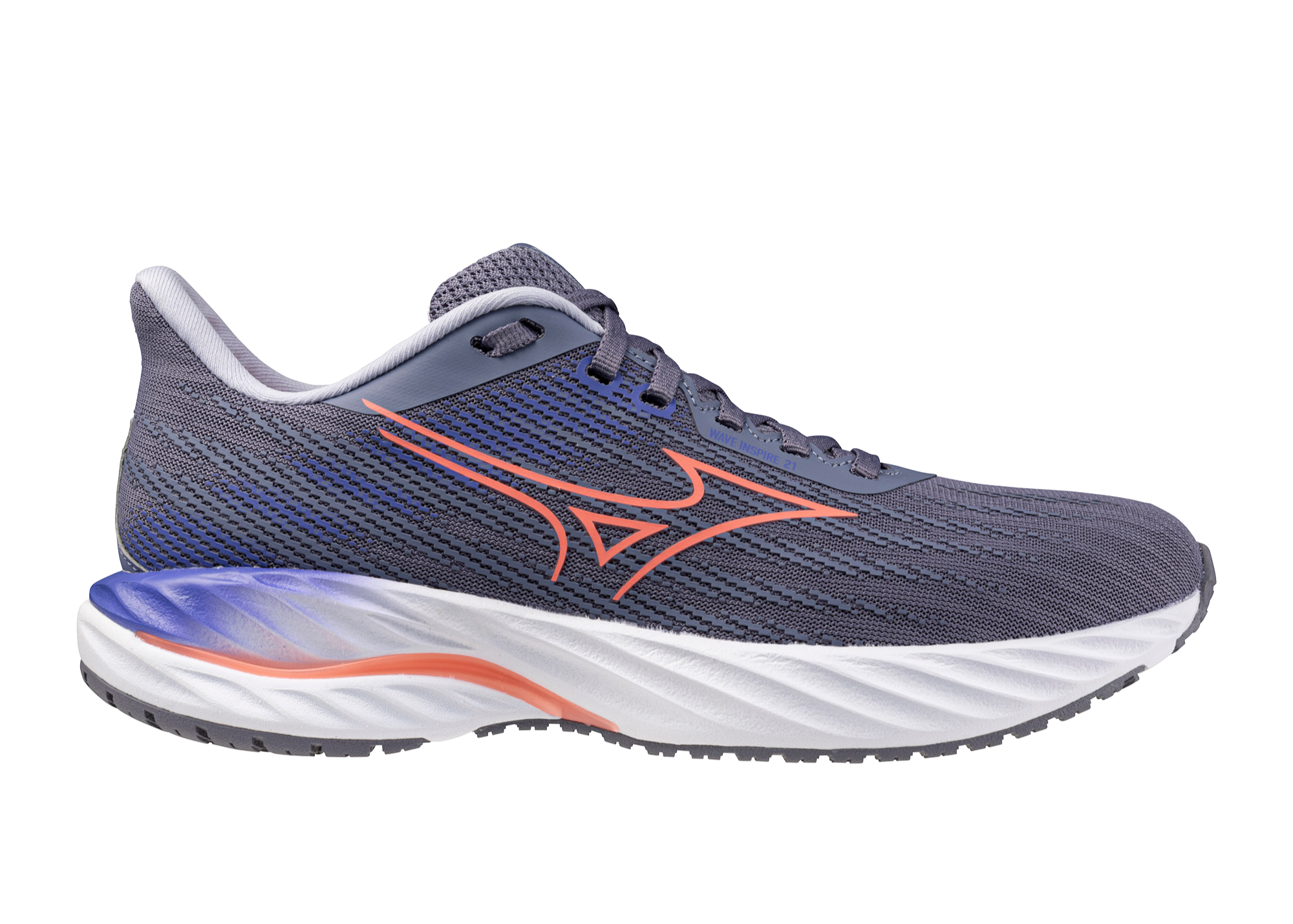 Mizuno Wave Inspire 21 (D Width) - Blue Granite/Coral/Iris Bloom (Womens)