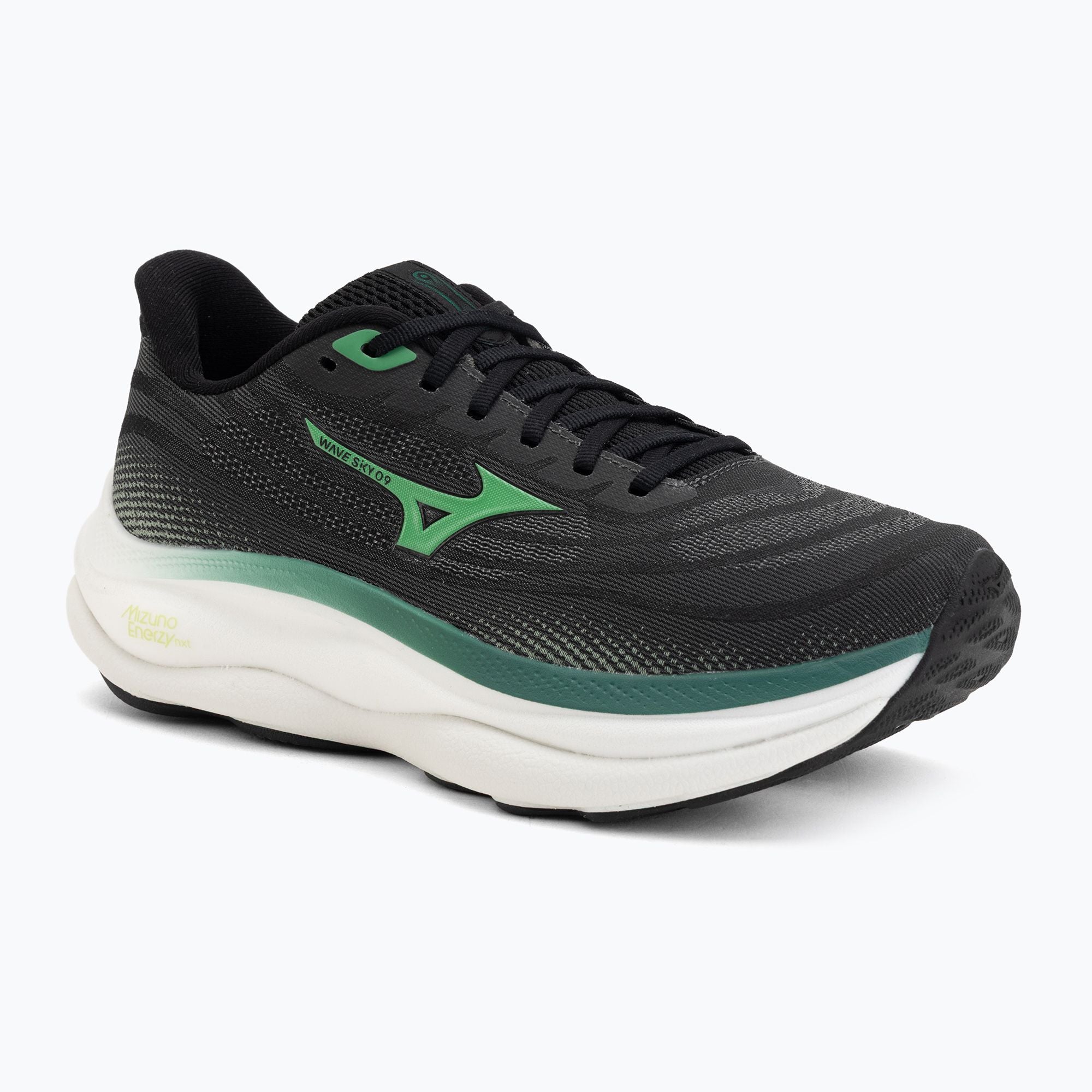 Mizuno Wave Sky 9 (D Width) - Black/Goblin Green/Alpine Green (Mens)