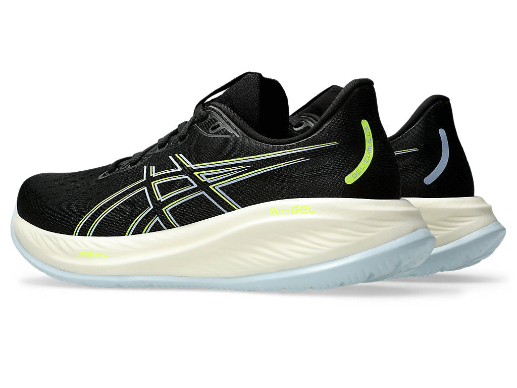 Asics Gel Cumulus 26 (2E Width) - Black/Safety Yellow (Mens)