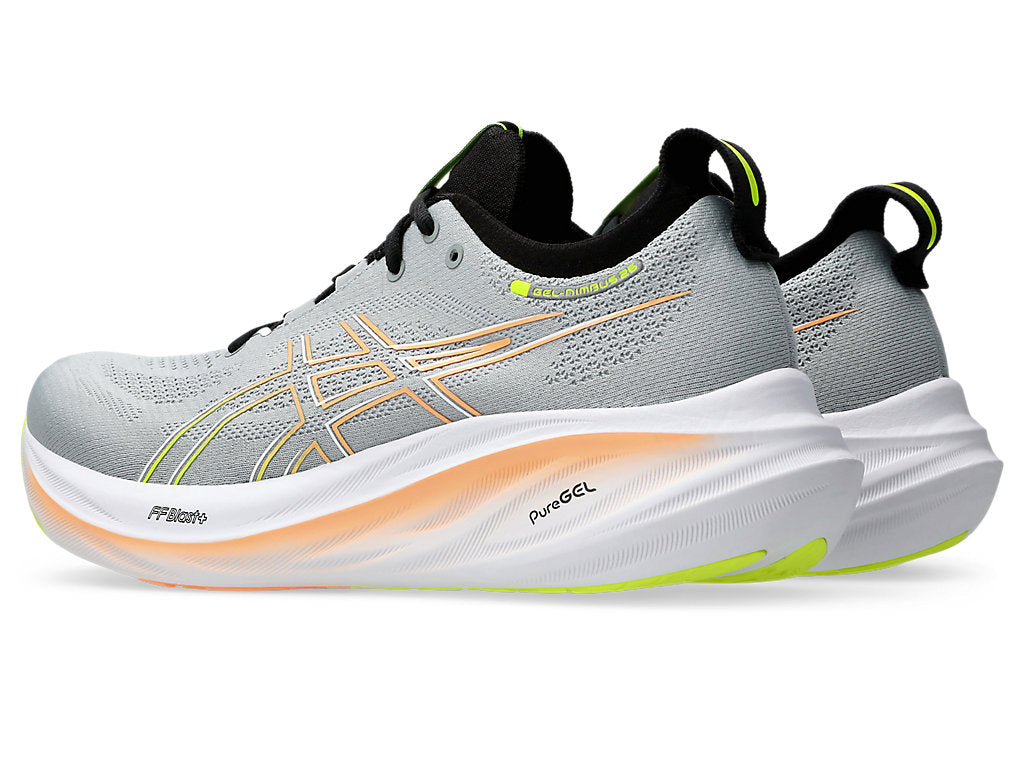 Asics Gel Nimbus 26 (D Width) -  Piedmont Grey/Safety Yellow (Mens)