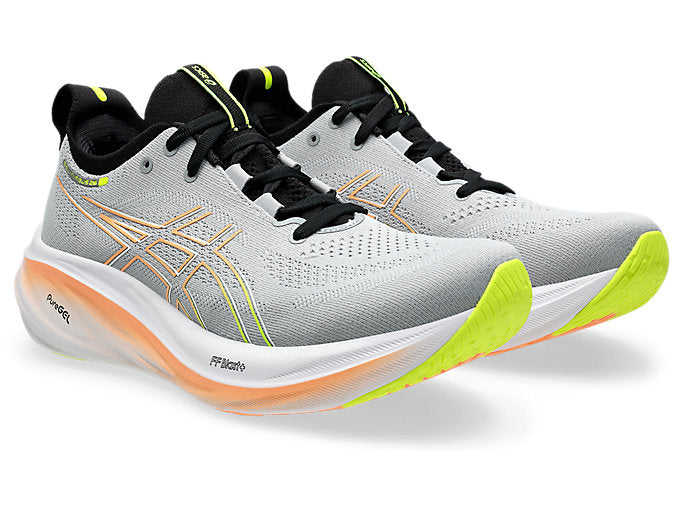 Asics Gel Nimbus 26 (D Width) -  Piedmont Grey/Safety Yellow (Mens)