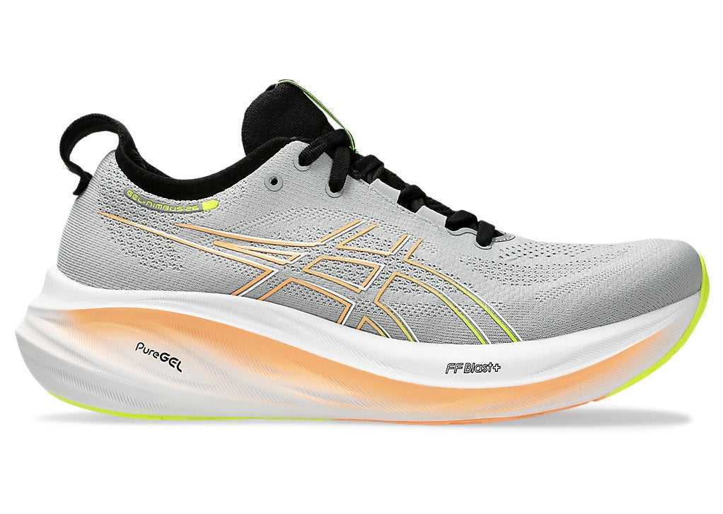 Asics Gel Nimbus 26 (D Width) -  Piedmont Grey/Safety Yellow (Mens)