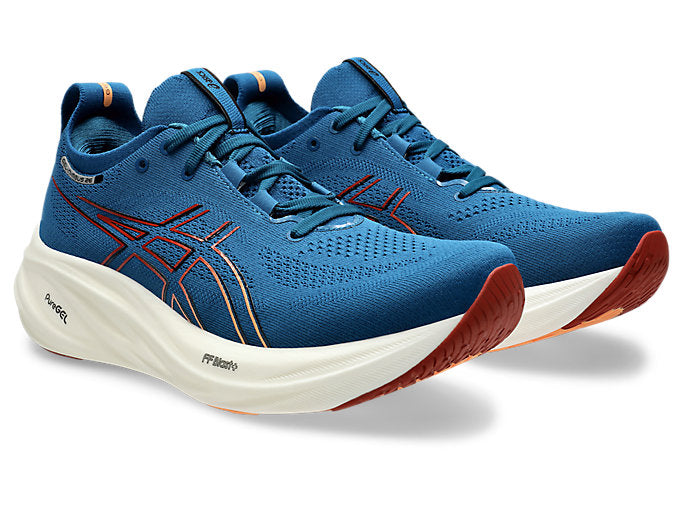 Asics Gel Nimbus 26 (2E Width) - Rich Navy/Faded Orange (Mens)