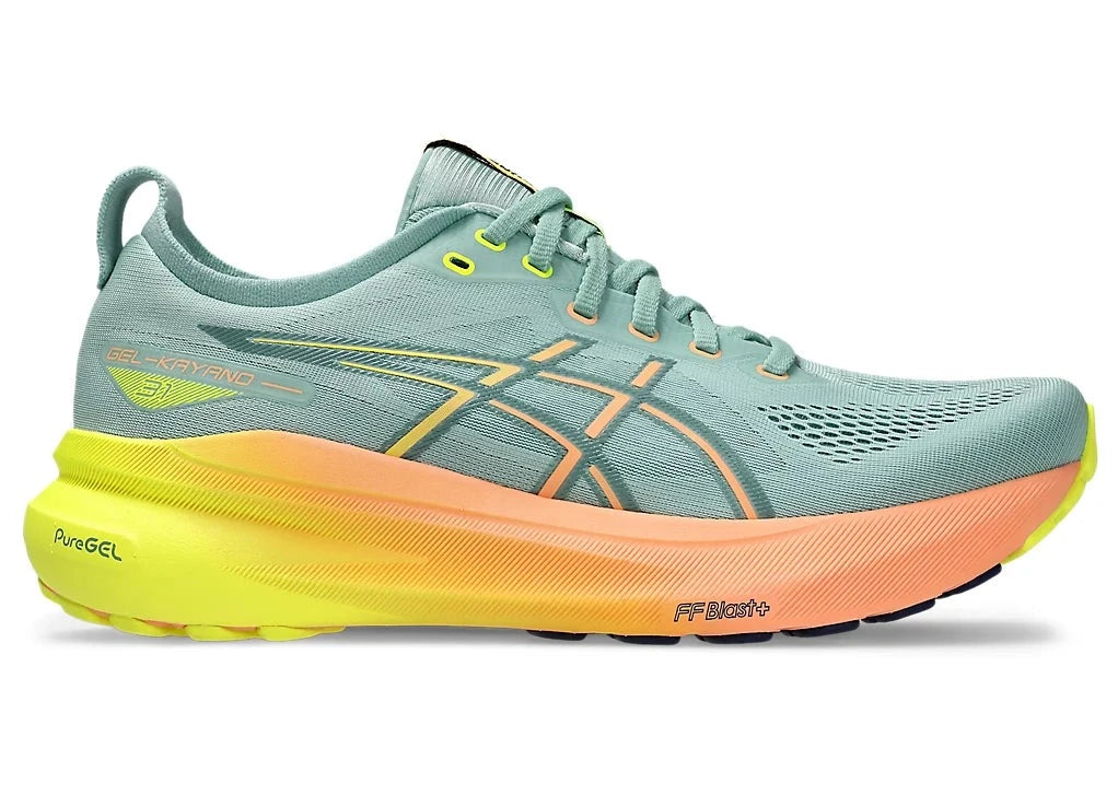 Asics Gel Kayano 31 Paris (B Width) - Light Celadon/Safety Yellow (Womens)