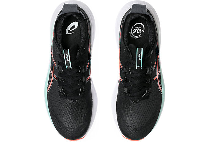 Asics Gel Nimbus 27 (D Width) - Black/Coral Reef (Mens)