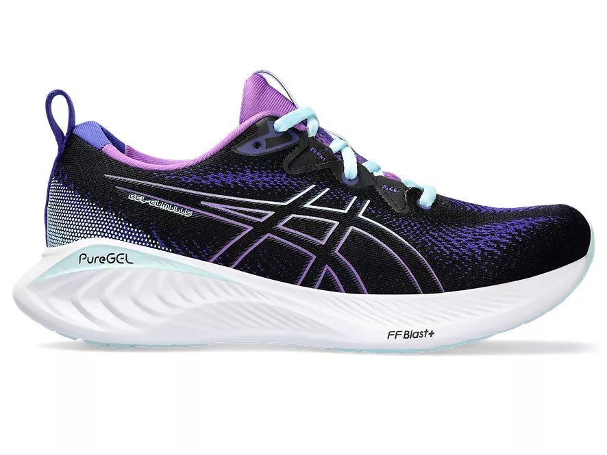 Asics Gel Cumulus 25 (B Width) - Black/Aquamarine (Womens)