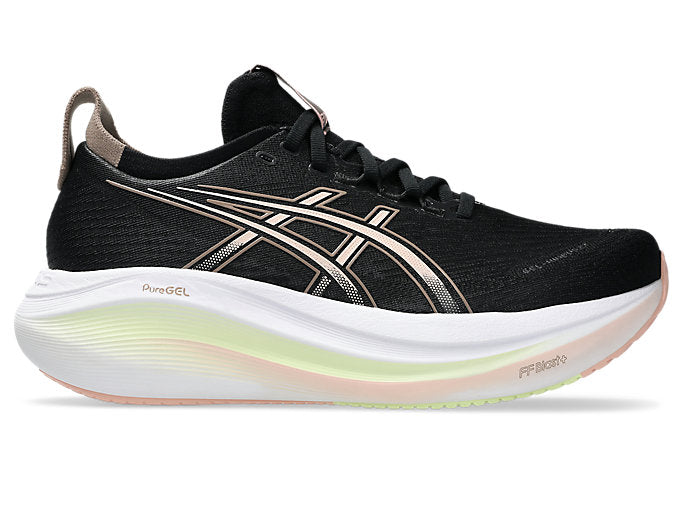 Asics Gel Nimbus 27 (B Width) - Black/Breeze (Womens)