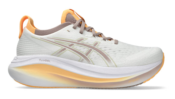 Asics Gel Nimbus 27 (B Width) - White/Fawn (Womens)