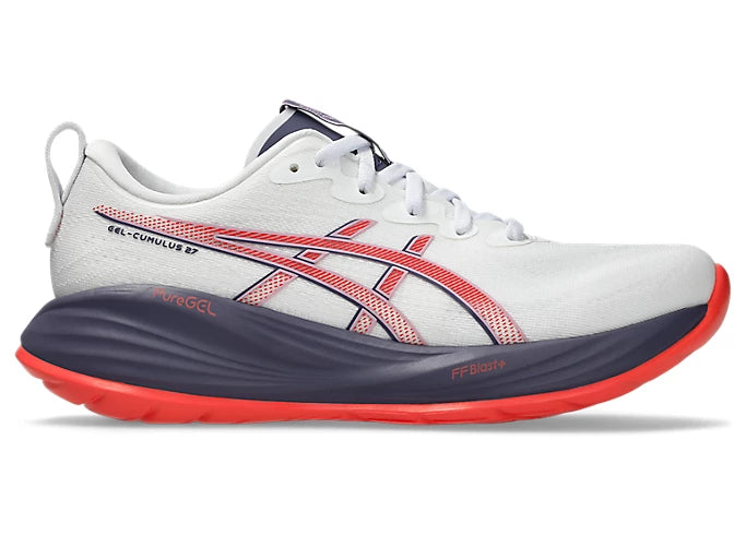 Asics Gel Cumulus 27 (B Width) - White/Greyish Purple (Womens)