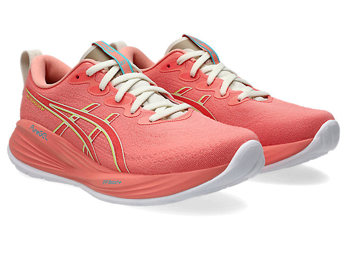 Asics Gel Cumulus 27 (B Width) - Guava/Lime Green (Womens)