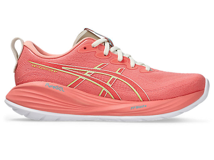 Asics Gel Cumulus 27 (B Width) - Guava/Lime Green (Womens)