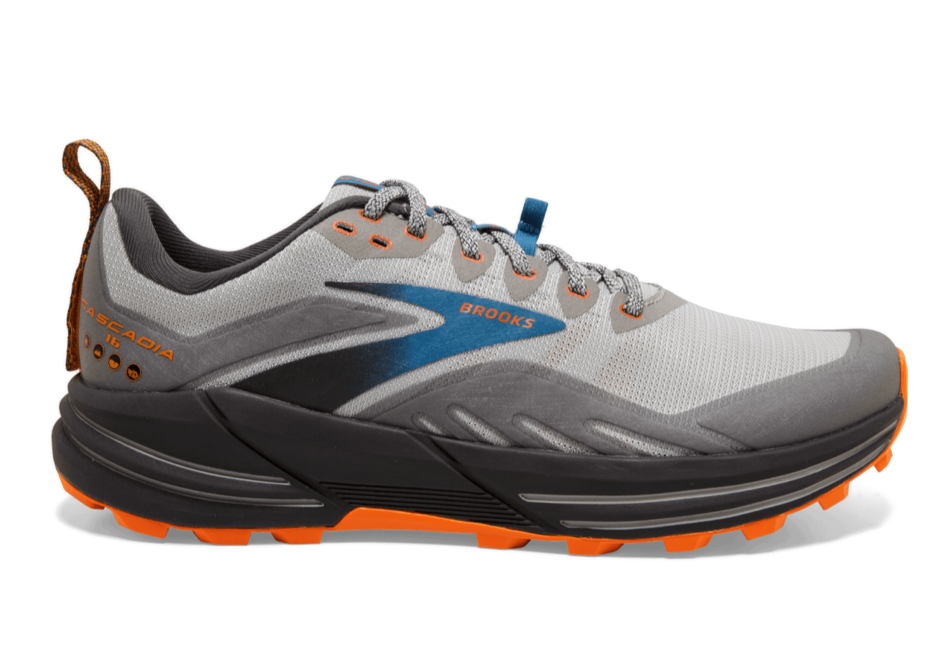 Brooks Cascadia 16 (2E Width) - Oyster Mushroom/Orange (Mens)