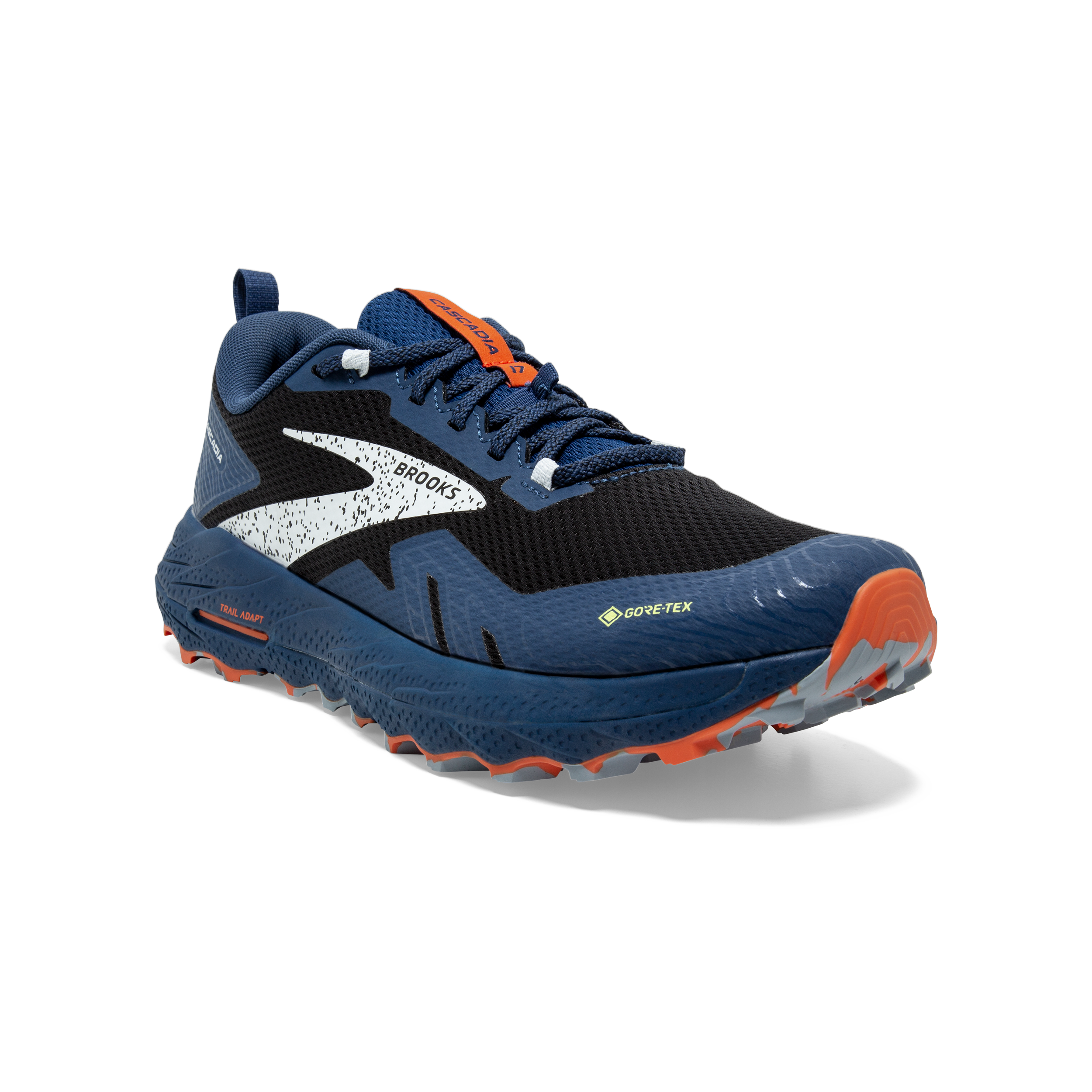 Brooks Cascadia 17 GTX (D Width) - Black/ Blue/ Firecracker (Mens)