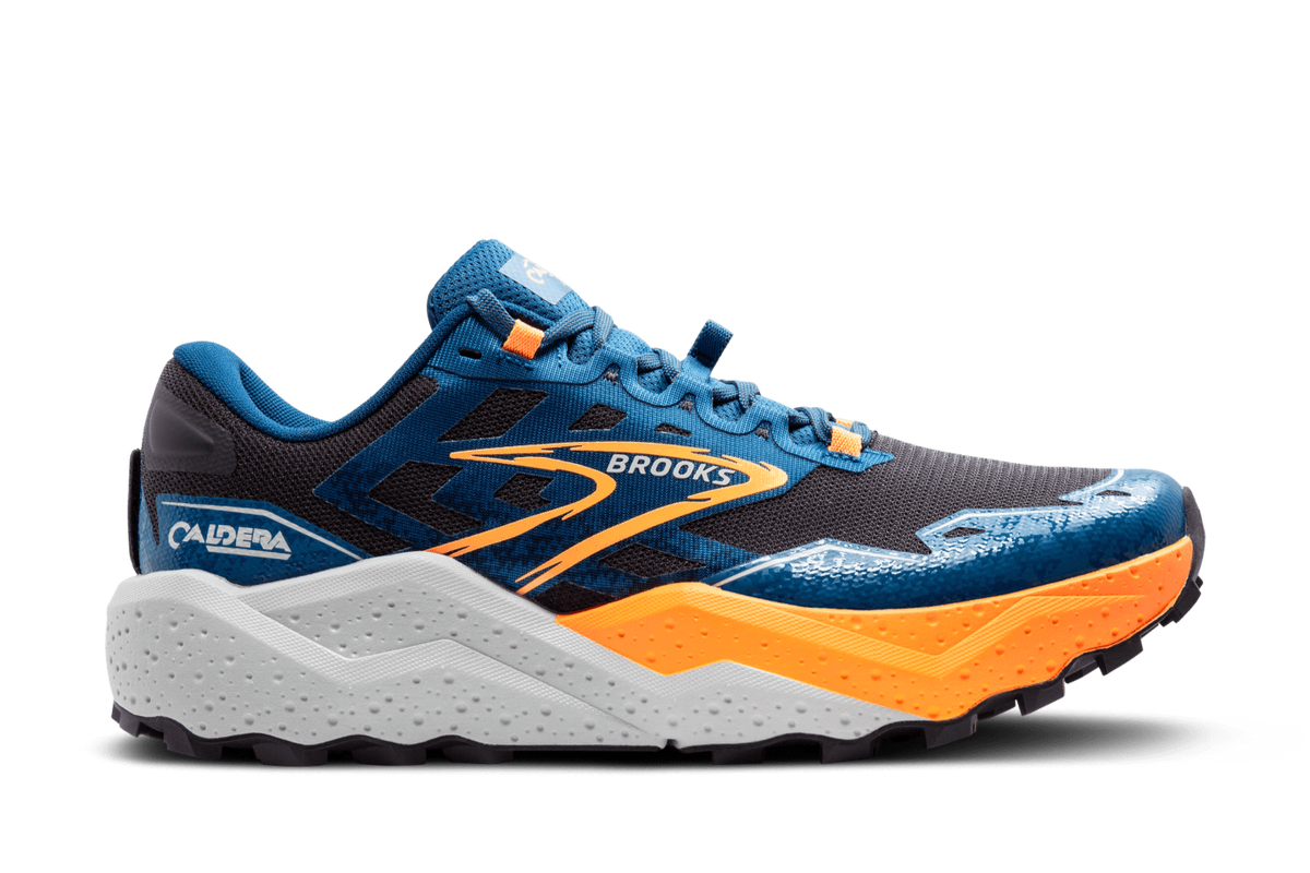 Brooks Caldera 7 (D Width) - Ebony/Blue Sapphire/Orange (Mens)