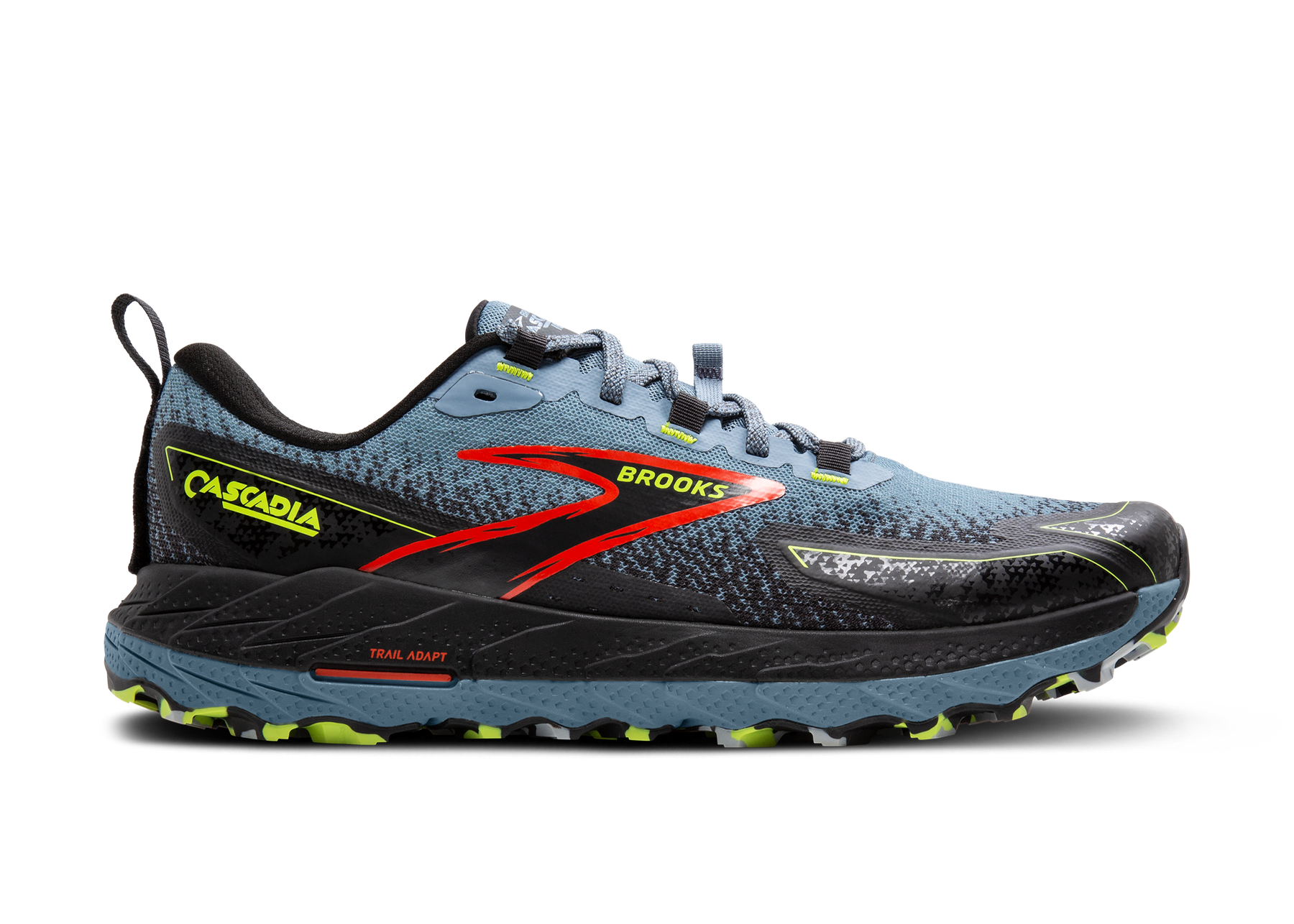 Brooks Cascadia 18 (D Width) - Citadel/Ebony/Lime (Mens)