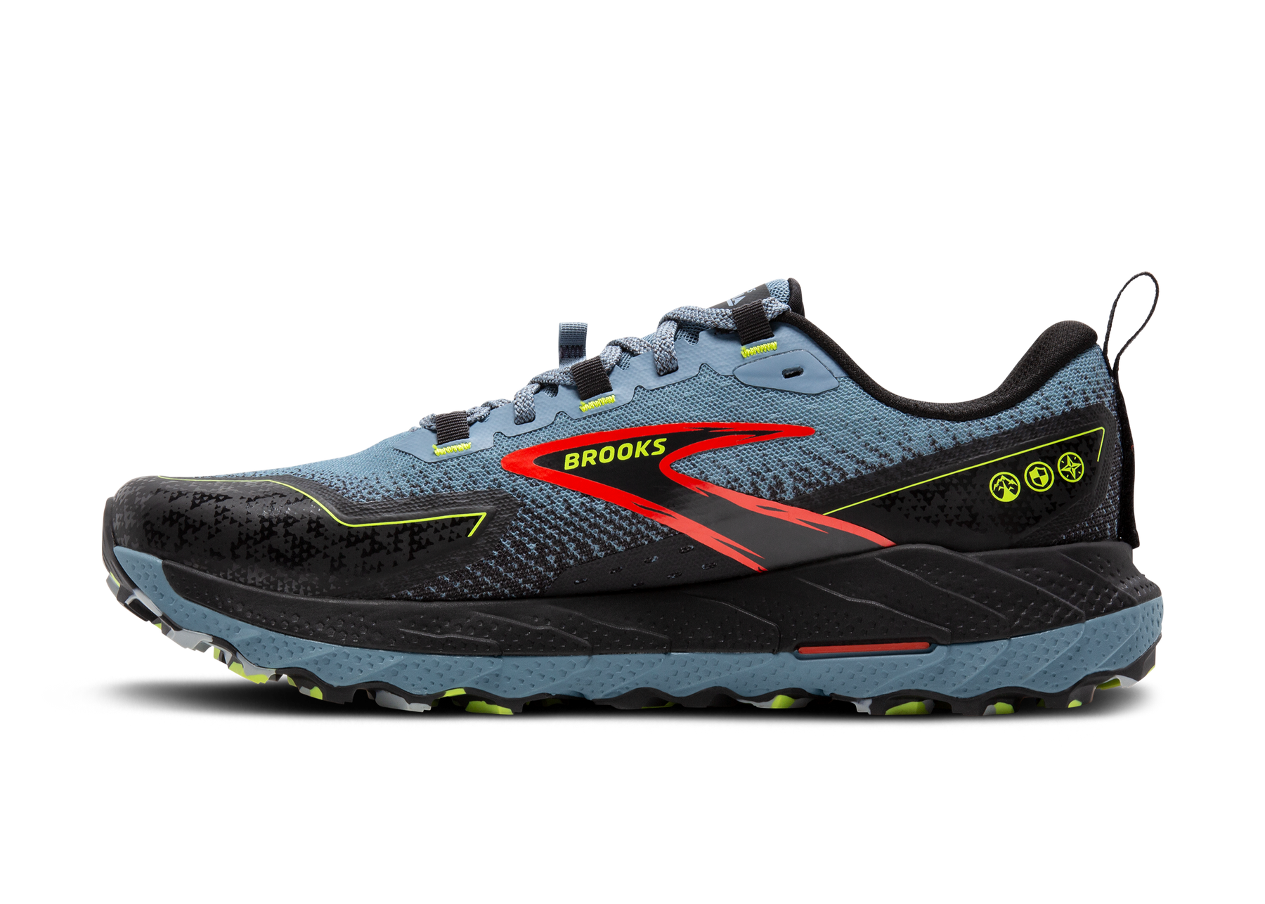 Brooks Cascadia 18 (D Width) - Citadel/Ebony/Lime (Mens)