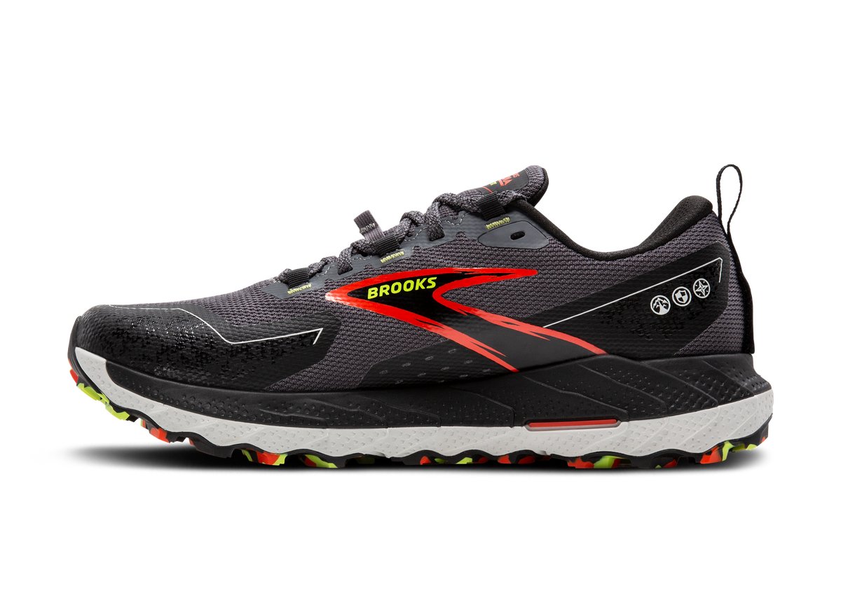 Brooks Cascadia 18 GTX (D Width) - Blackened Pearl/Black/Tomato (Mens)