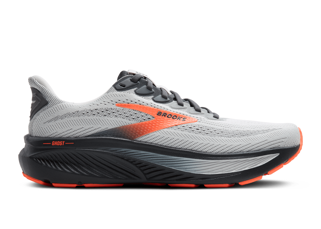 Brooks Ghost 17 (D Width) -  Oyster Mushroom/Orange/Ebony (Mens)