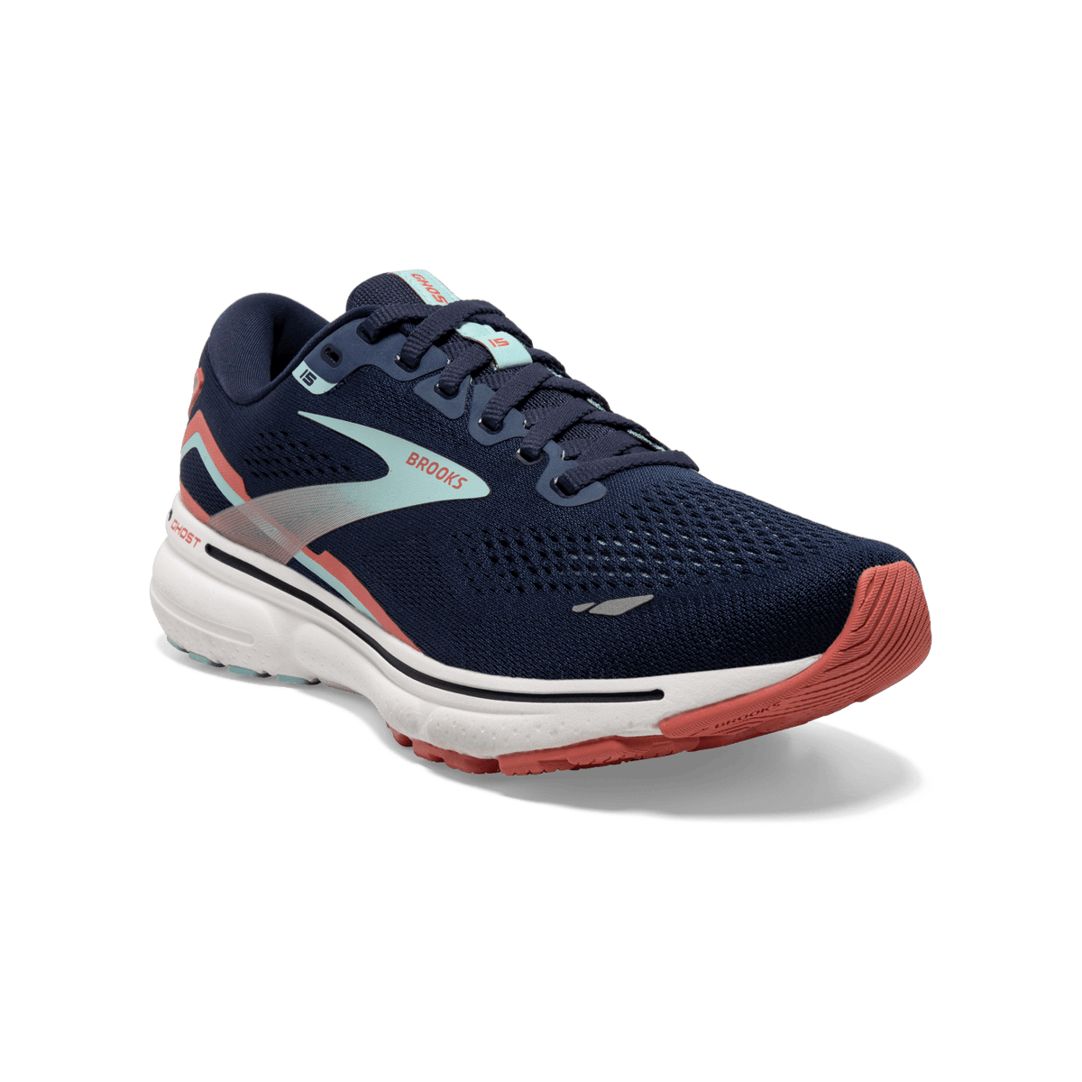 Brooks Ghost 15 (B Width) - Black/Orange/Raspberry (Womens)